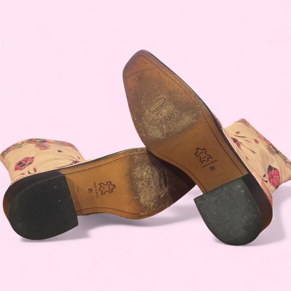 Buffalo London Pink Floral Cowboy Boots – Size EU 39 / US 8.5 - Picture 6 of 6